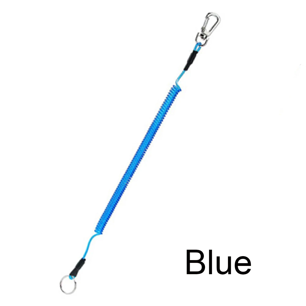 blue 1 шт., пружинный эластичный канат T4, спиральный шнурок или страховочный трос, проволока, стальные безопасные плоскогубцы, зажимы для губ, максимум 1,2 м, растягивающиеся рыболовные инструменты - Цвет: blue