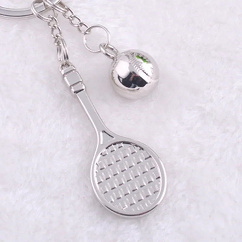 (12 шт./лот) Горячая Новинка цинковый сплав мини Теннисный Брелок ракетка