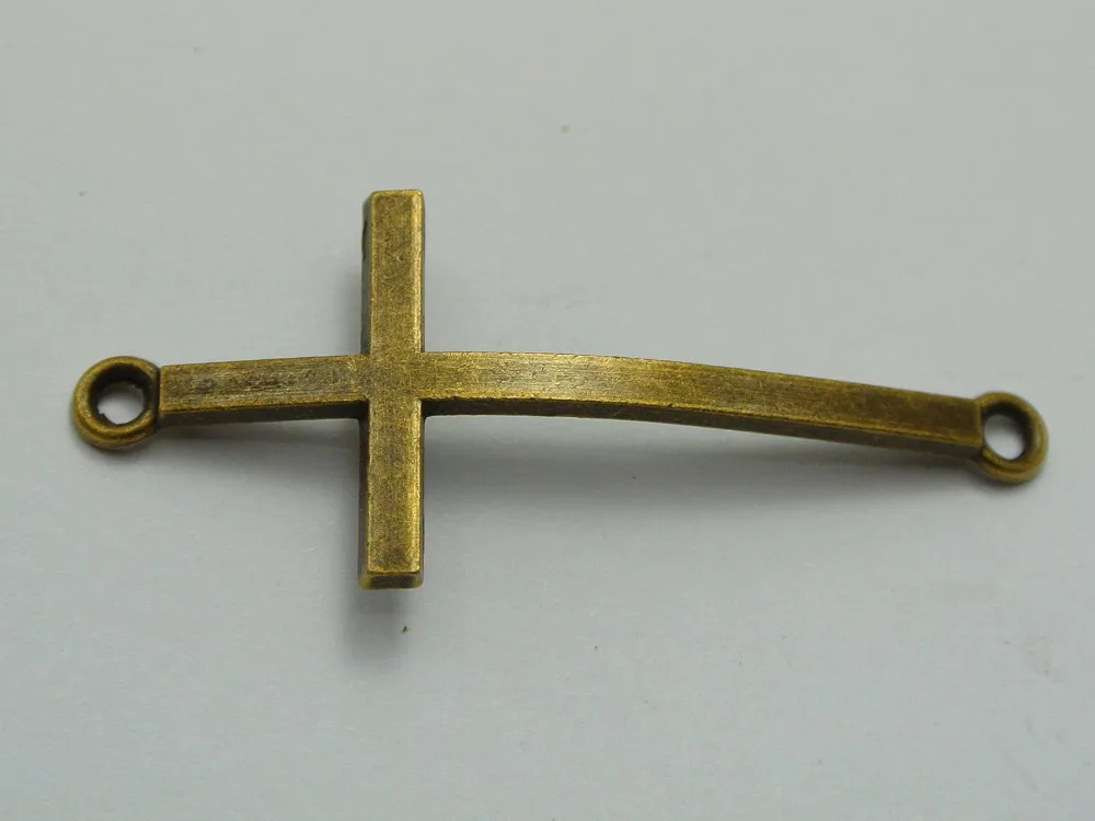 20 бронзовых тонов сплава боковой крест подвески соединитель Подвески 52x20мм |