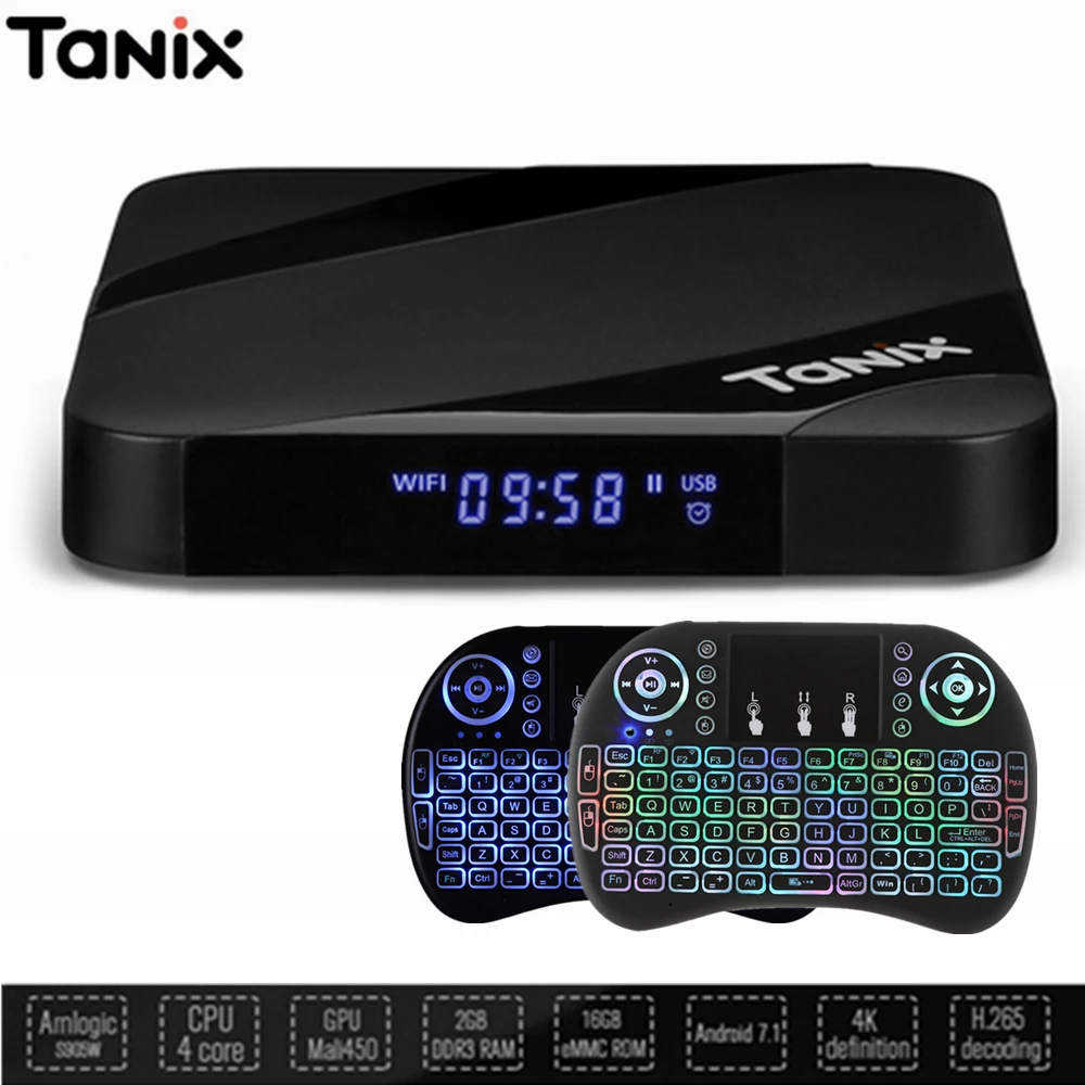 Tanix TX3 Max Amlogic S905W Android 7 1 ТВ коробка Новый Алиса ux 2 3m ГБ 16 4 ГГц Wi Fi К 100 Мбит/с LAN Bluetooth