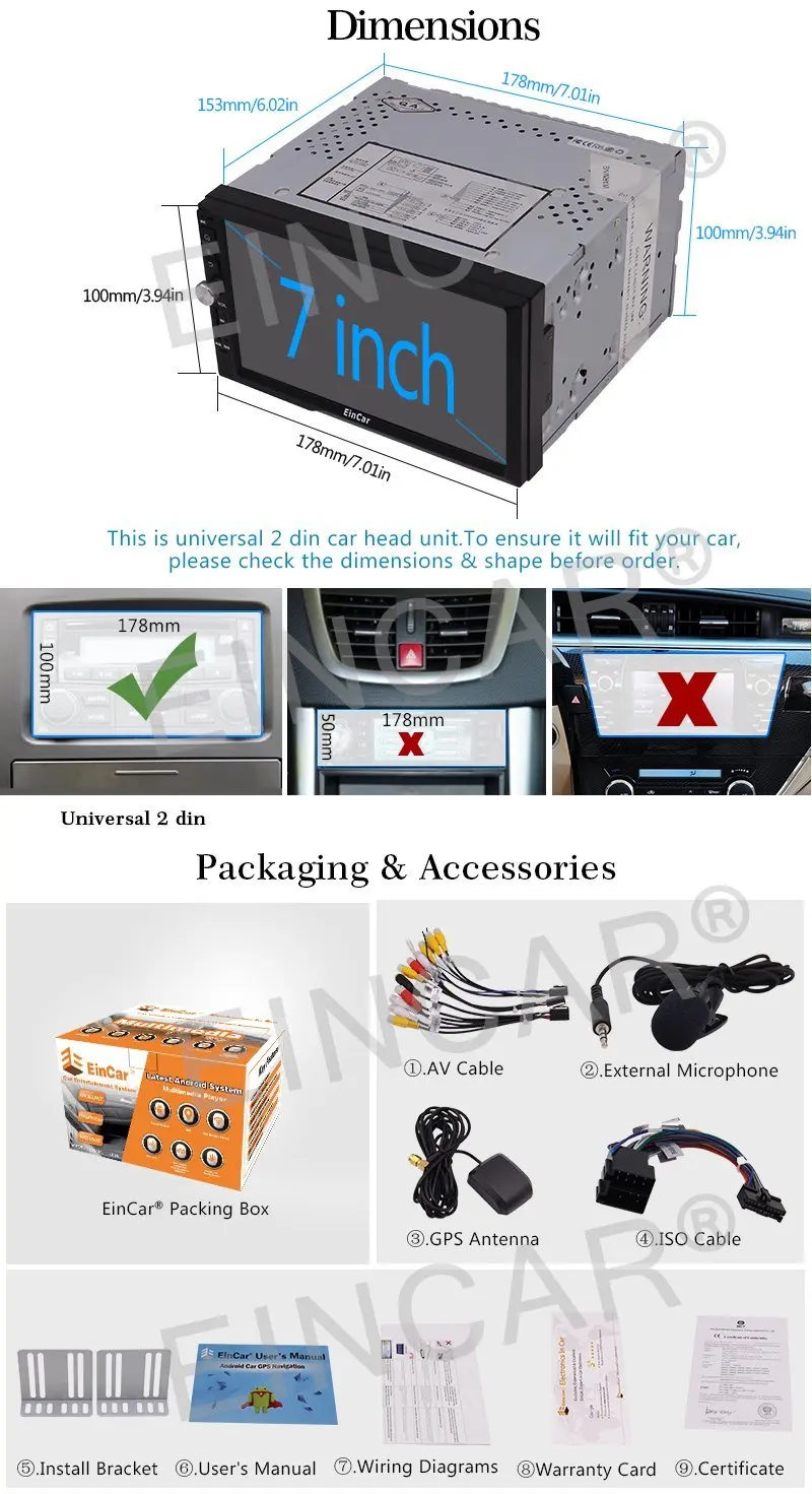 2din стерео с Android 6.0 сенсорный экран автомобиля Радио плеер GPS навигации нет DVD 1080 P