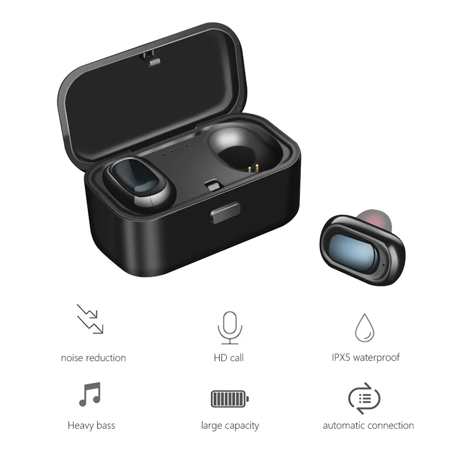 CBAOOO TWS Bluetooth наушники 5,0 мини L18 Беспроводные наушники с сенсорным управлением спортивные наушники стерео беспроводные наушники с зарядным устройством
