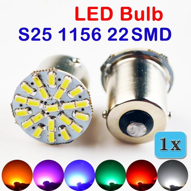 1x Белый 1156 22SMD P21W BA15S светодиодный автомобильная лампа авто задние указатели поворота, сигнализирующий Фонарь лампы 12V
