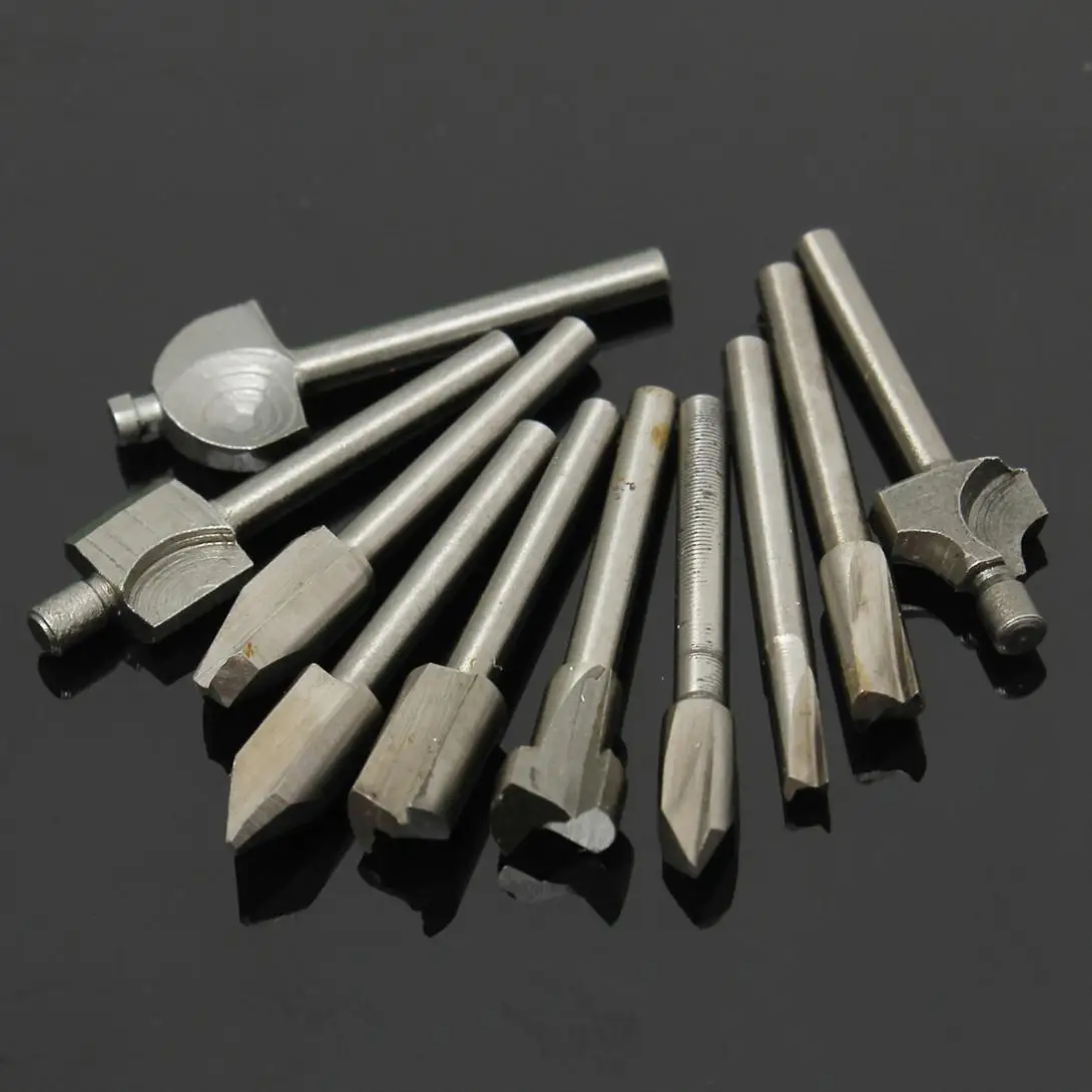 

10pcs/lot Mini 1/8 Inch 3.175mm Shank HSS Router Bits Files