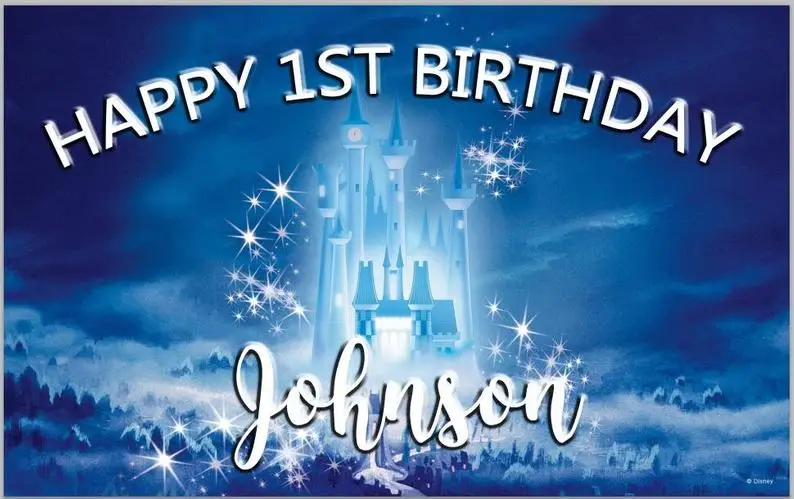 

Custom Princess castle happy birthday baby child photo background photography backdrops quality vinyl