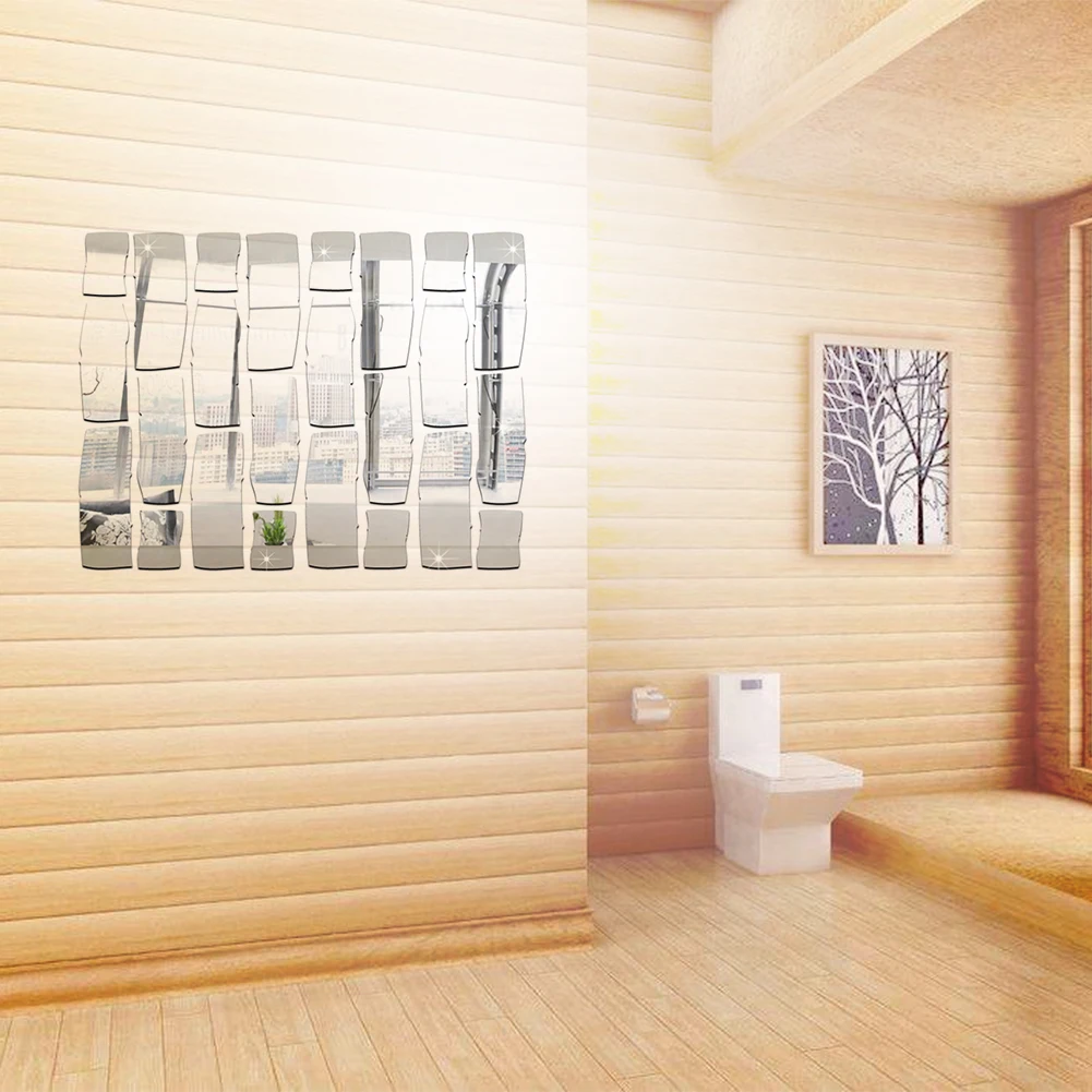 24 шт. самоклеящиеся акриловые зеркальные наклейки для детской комнаты | Дом и сад