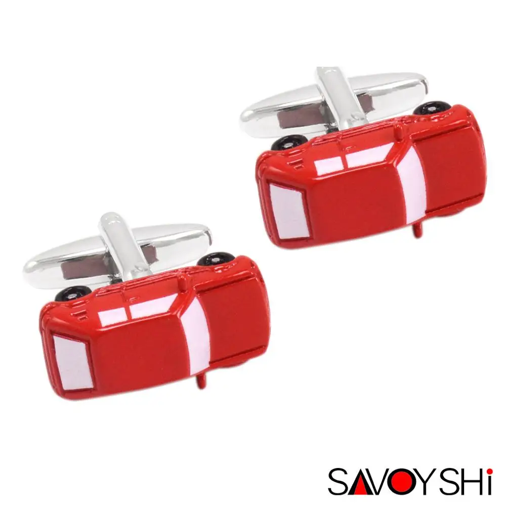 Мужские запонки SAVOYSHI модные с красной эмалью высокого качества|brand cufflinks for