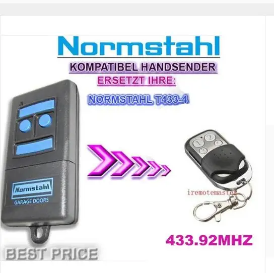 Normstahl T433 4 совместимый запасной пульт дистанционного управления. Непрерывный код