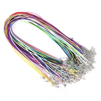 10pieces 1 52mm multicolor pu leather cord chain necklace with silver clasp string ropes men women and twisted braided rope