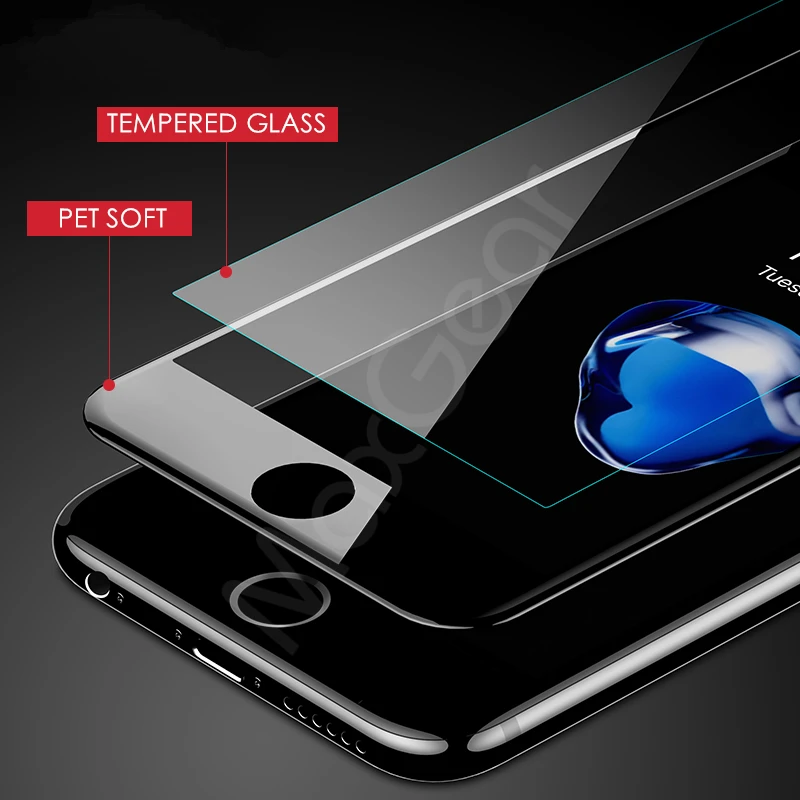 Закаленное стекло MaxGear с полным покрытием для iPhone 6 6s 8 Plus защита экрана из