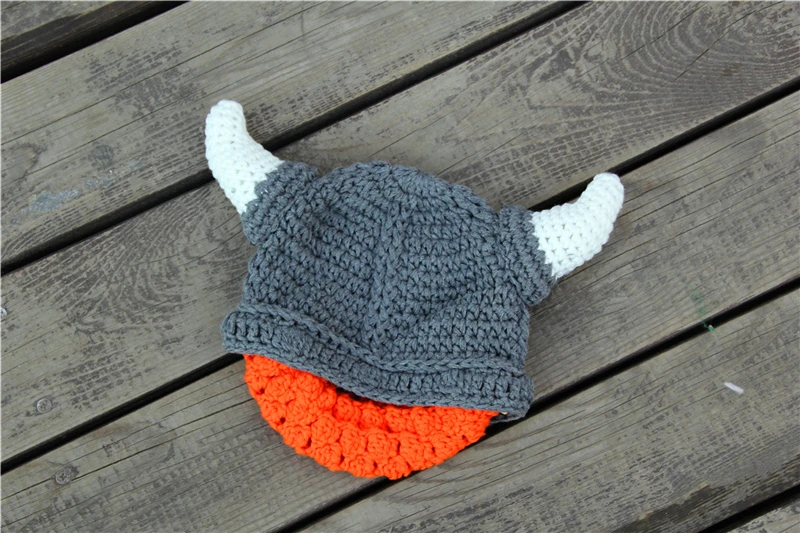 Вязаная шапка викинга для малышей и взрослых вязаная крючком Детская шапка-шлем