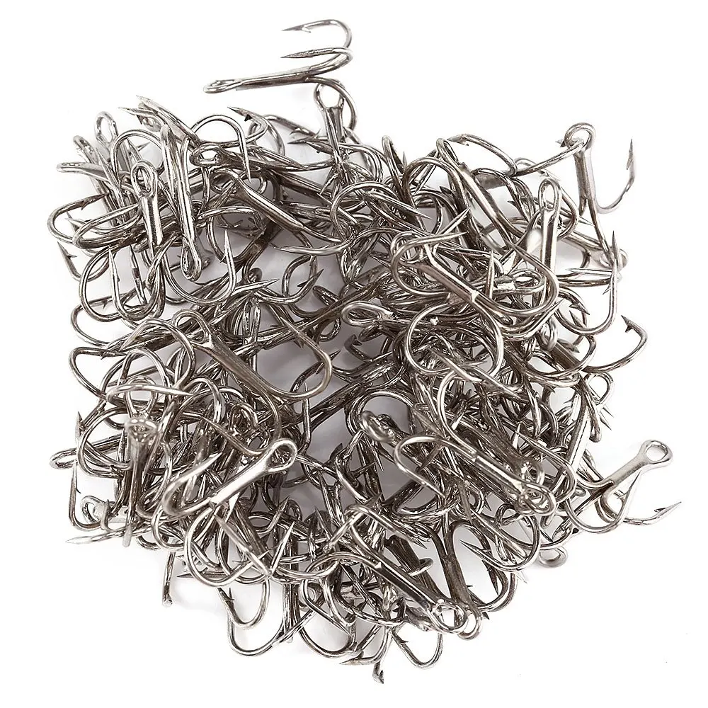 Рыболовные снасти Outlife 100 шт. заостренные тройные Крючки рыболовные инструменты 4