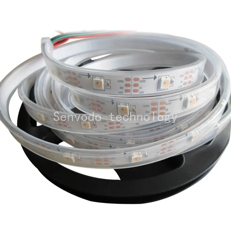 

20mX Programmable SK6812 5050 RGBW 4 in 1 color digital led strip 30/60/72/144led/m 5m/roll white/black pcb express freeshipping