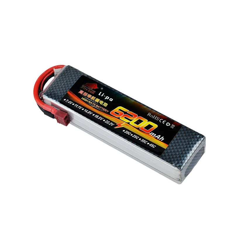 HUONIU мощность 7 4 V 11 1 14 8 22 2 6200mAh 45C 2S 3S 4S 6S перезаряжаемая литий полимерная батарея XT60