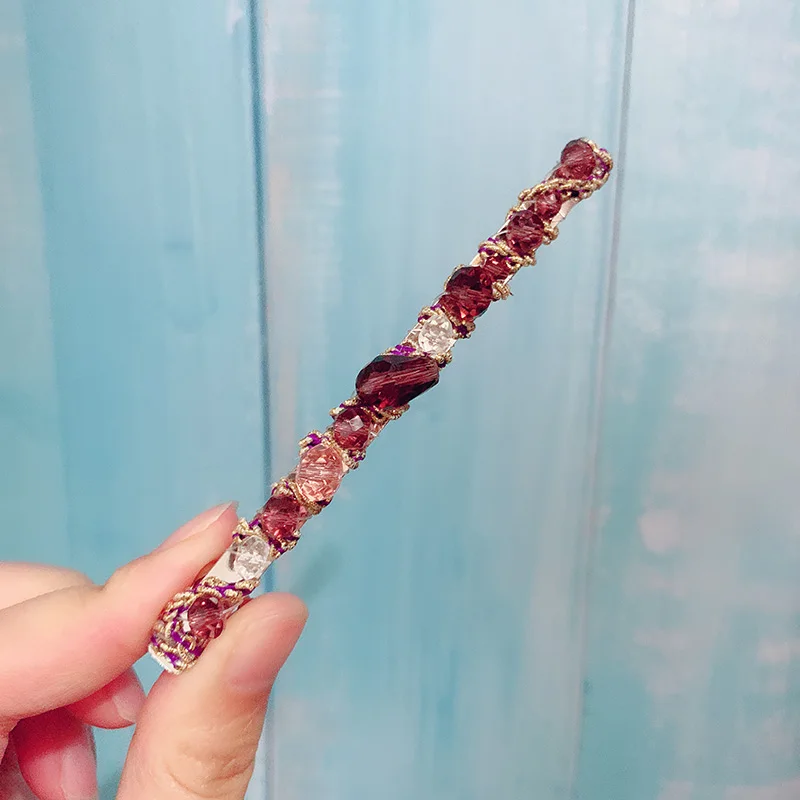 (02) Purple 1 шт., модные женские и девичьи блестящие стразы, заколки для волос, металлические заколки, заколки для волос, головные уборы, заколки для волос, аксессуары для укладки волос - Цвет: (02) Purple