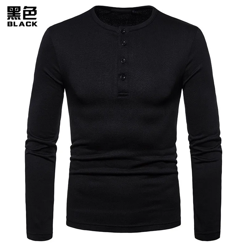 Sale Solid Color Wild Casual Men's Large Size Long-sleeved T-shirt Bottoming Shirt 2018 Drunk New Hot | Мужская одежда