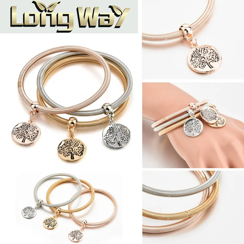 

longway 2019 Vintage bracelets & bangles women gift 3 colors charm bracelets Crystal jewelry Pulseira feminina SBR170117