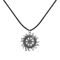 son of sun sloar kolovrat slavic amulet pendant necklace rope chain viking statement jewelry for boyfriend gifts