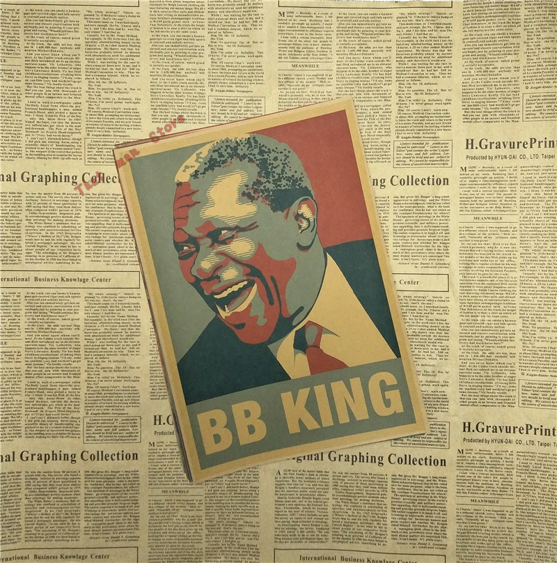 Винтажный постер B.B.KING Kraft ретро ностальгия рок старый гитарист Брюс блюз | Дом и