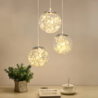 norbic creative clear glass ball pendant lighting fixture home deco dining room loft glowworm led string pendant lamp