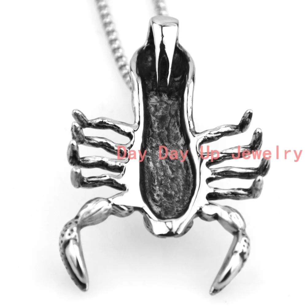 82*60MM 56G Heavy Cool Silver Black Scorpions Biker Jewelry 316L Stainless Steel Men's Pendant Necklace High Quality Free Chain |