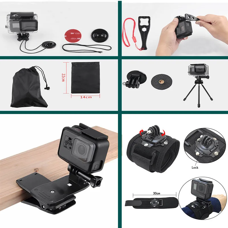 Селфи палка стержень EVA чехол для переноски ремень штатив крепление для Gopro Hero 8 7 6 5 YI 4K Sjcam DJI OSMO Экшн камера аксессуары набор