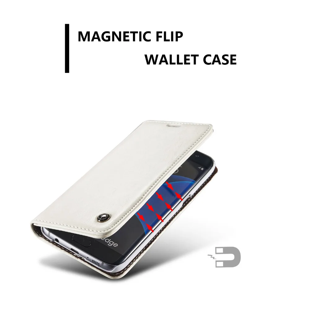 CaseMe S7 Edge бумажник чехол для S6 Plus с отделением карт на магните Авто Чехол С