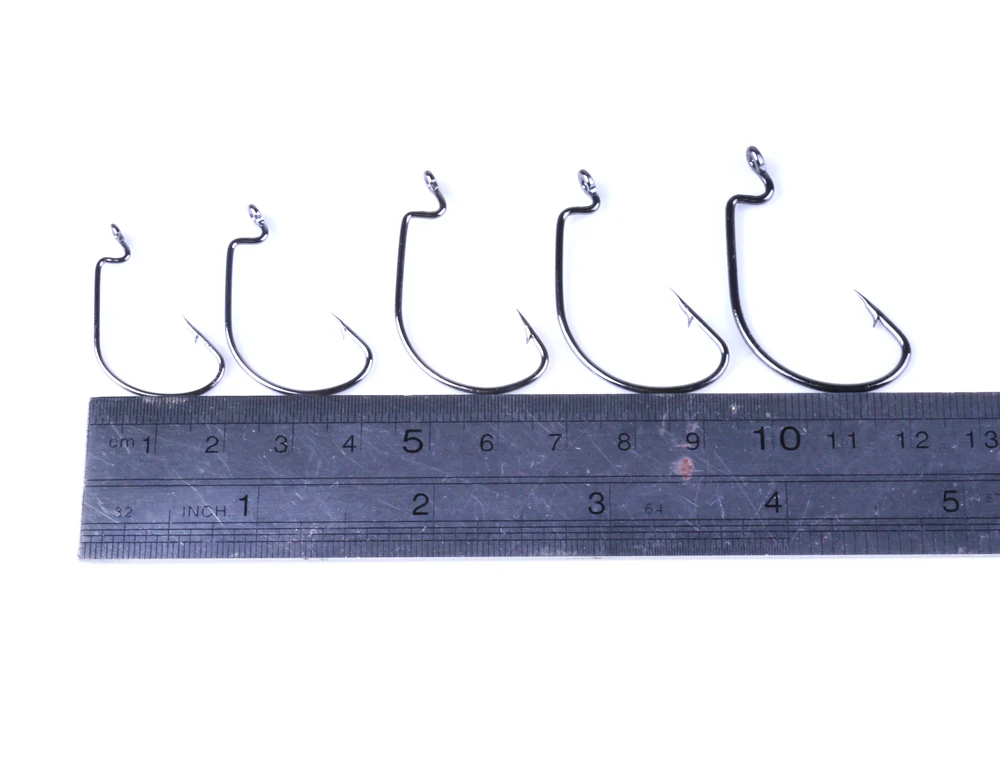 

HENGJIA barbed offset hooks high carbon steel fishing hooks soft fishing lures jigs carp pesca fishing tackles 50pcs