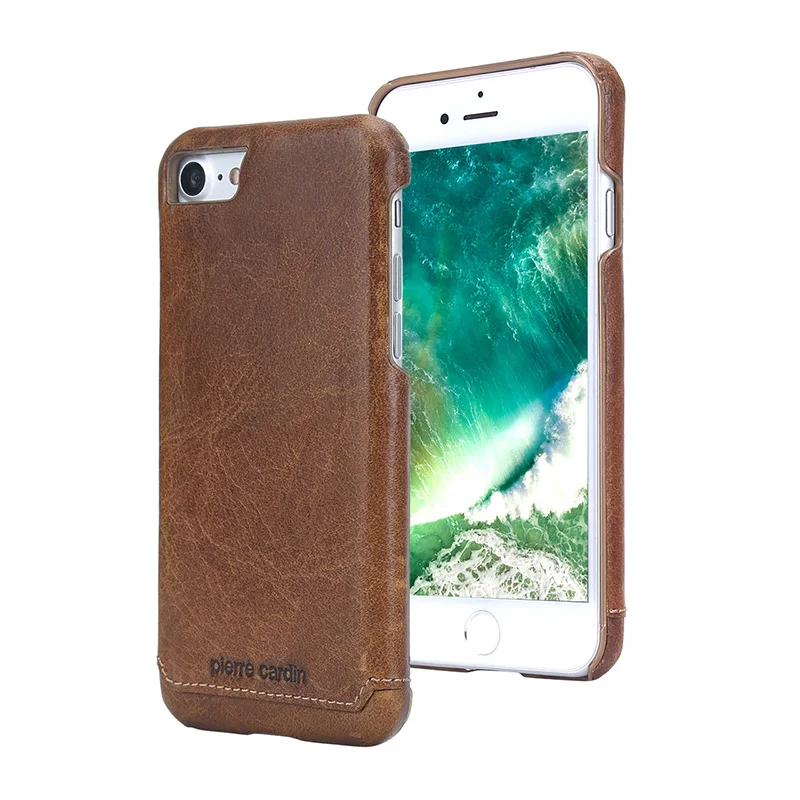Чехол для телефона Pierre Cardin для iPhone 7 8, роскошный чехол из натуральной кожи, ультра тонкий жесткий чехол для iPhone 7 8, чехол Coque