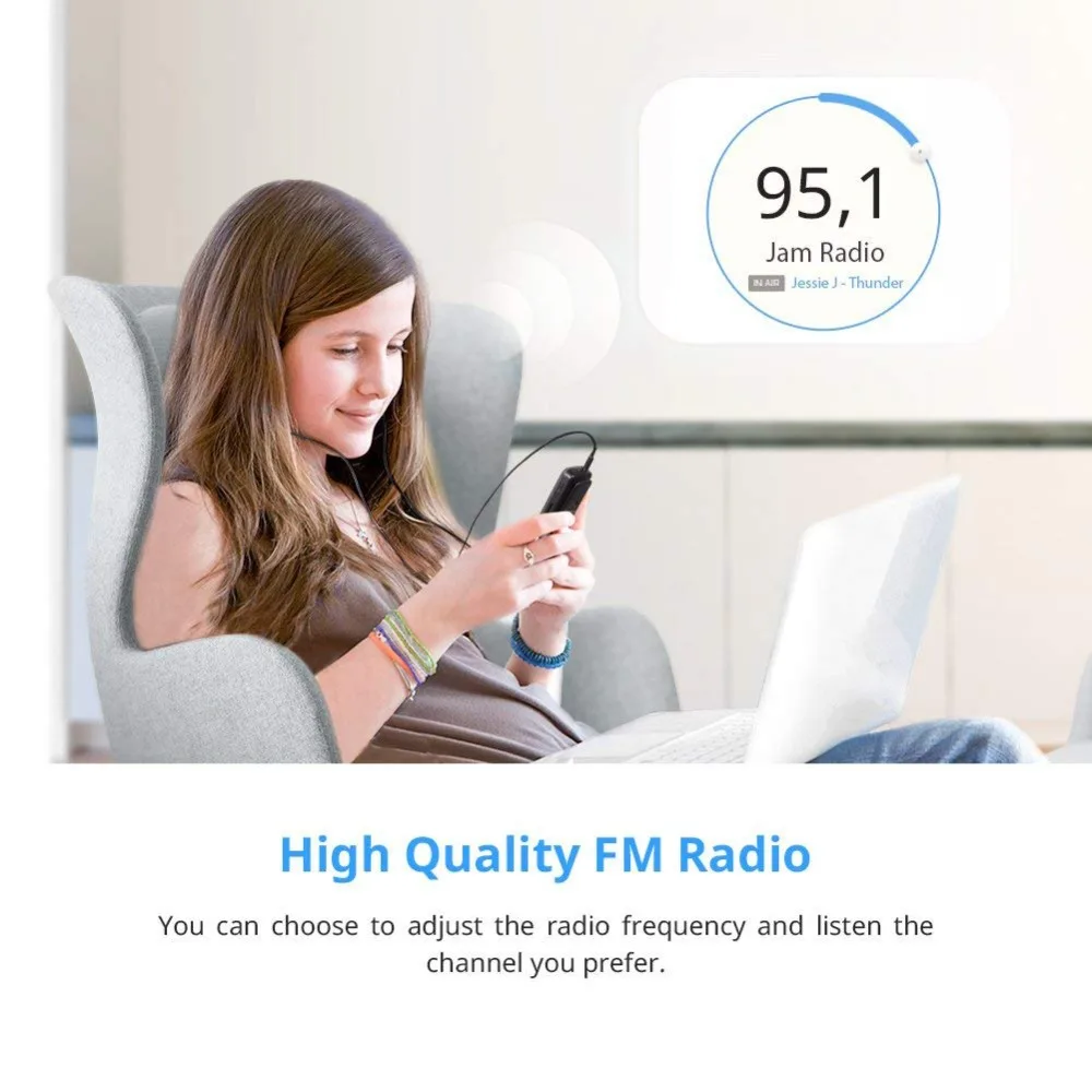 Клип MP3 плеер 16 Гб Профессиональный Bluetooth 4,0 Mp3 плеер Спорт время дисплей FM радио и Pedomater HIFI музыка Walkwan