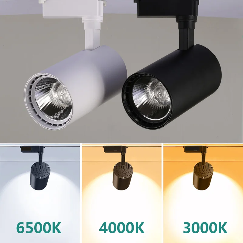 Трек светодиодные лампы свет AC220V 12 W 20 W 30 W 40 W COB Алюминий Luminacao железнодорожных путей освещение Особенности для магазина выставка черный, белый цвет