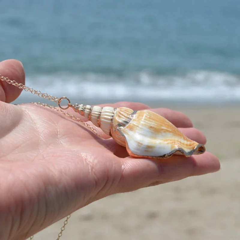 New Fashion Hawaii Style Beach Sea Ocean Winds Chain Necklace Conch Shell Pendant Collar For Women Gift Free Shipping | Украшения и