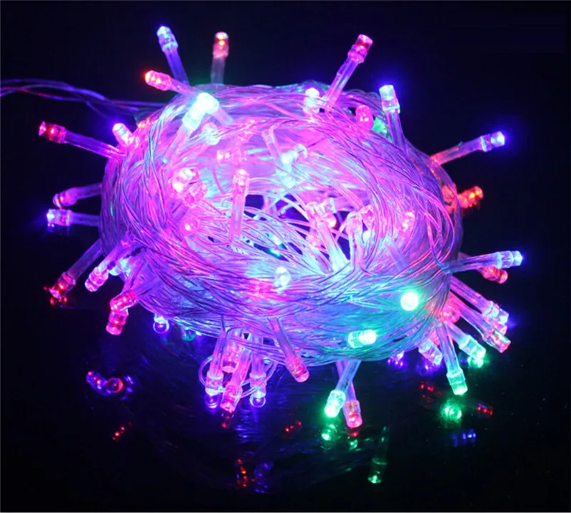 Цепочка Сказочный светильник s AC220V IP44 33FT 10 м 100LED теплый белый красный желтый синий