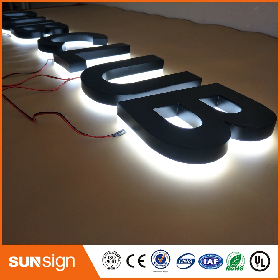 Расписные вывески с подсветкой из нержавеющей стали светодиодный 3D светящийся