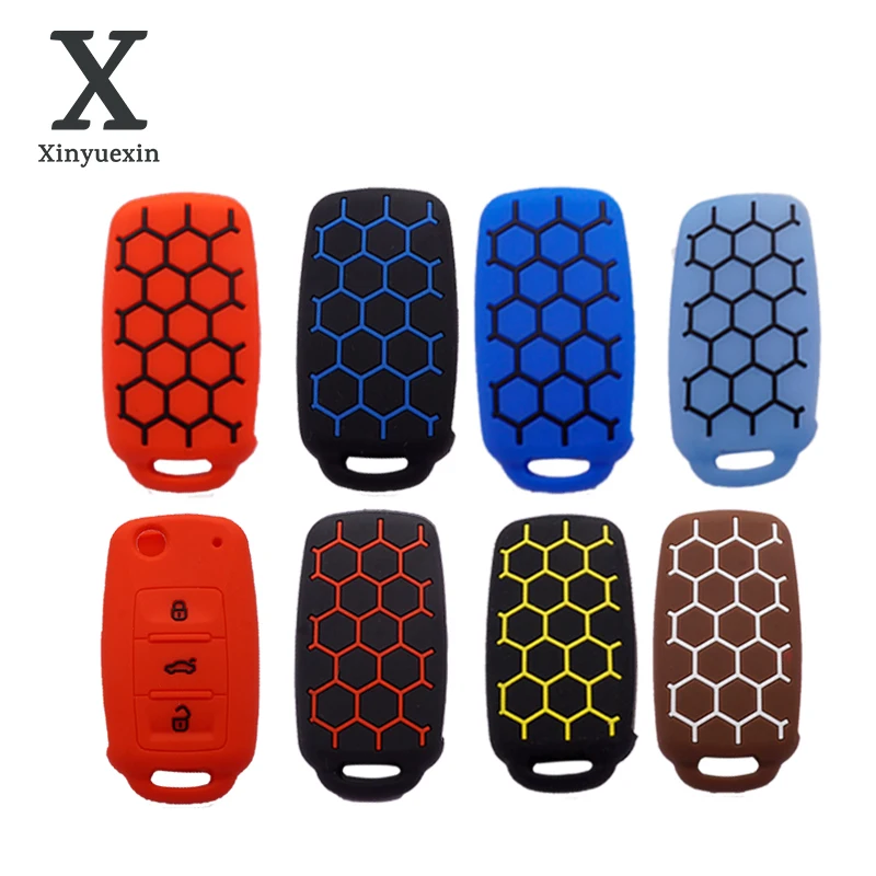 Xinyuexin 3 кнопочный ФОБ для VW Passat Polo Golf Touran Bora Smart Key Shell Protector Holder | Автомобили и