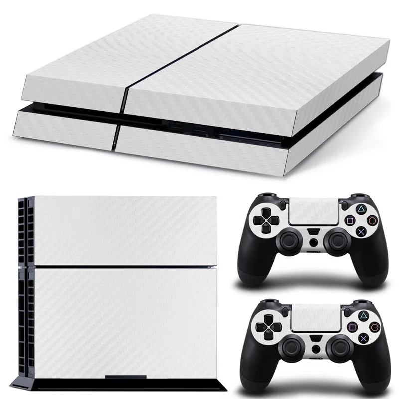 White Наклейка-наклейка для PS4, Виниловая наклейка для консоли Playstation 4+ 2 контроллера, аксессуары для игр - Цвет: White