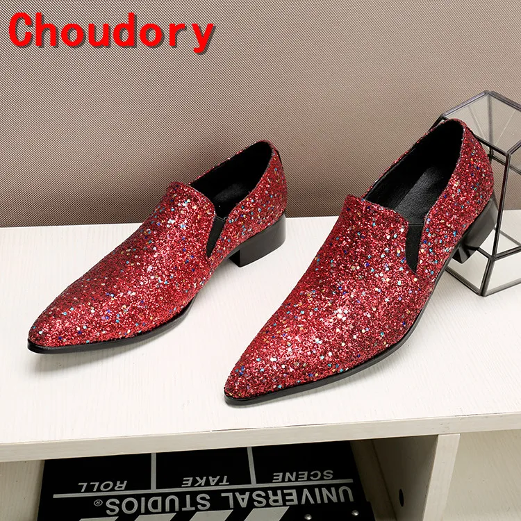 Choudory/мужские кожаные модельные туфли красные свадебные бархатные лоферы тапочки
