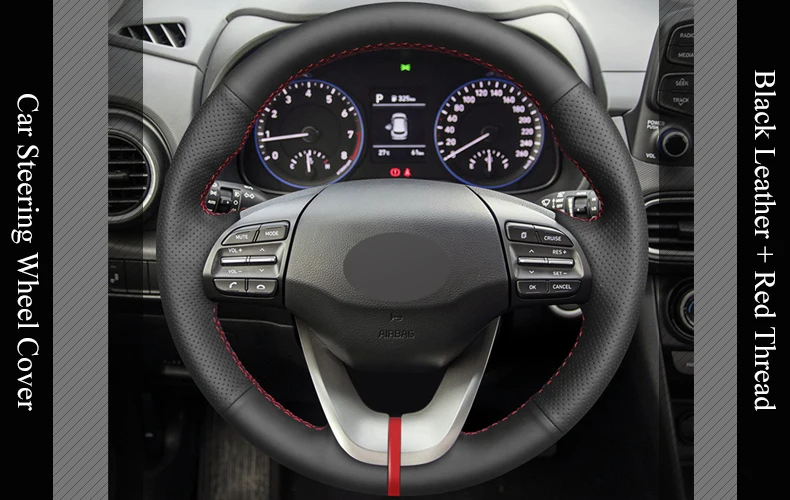 LQTENLEO черная искусственная кожа чехол на руль для hyundai Veloster i30- Elantra GT- Elantra