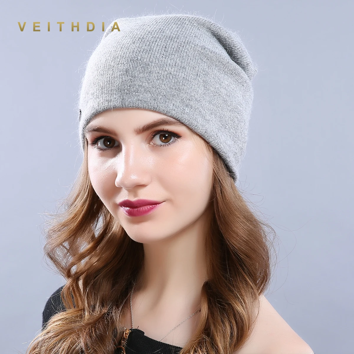 Женские шерстяные шапки VEITHDIA повседневные плотные однотонные вязаные для