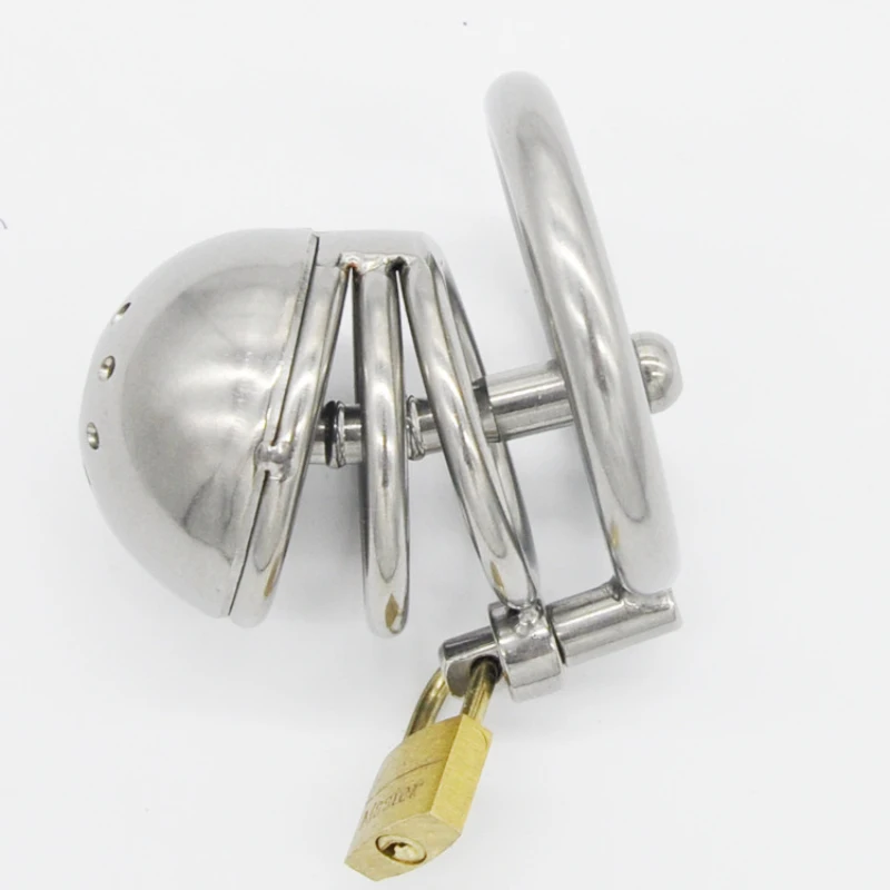 Нержавеющая сталь Маленькая мужская целомудрия клетка с катетером