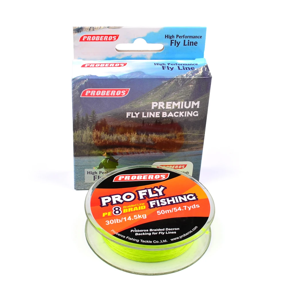 50 м PRO BEROS бренд Pro Серия Fly Backing Line 20 фунтов/30 фунтов желтый/красный цвет 8