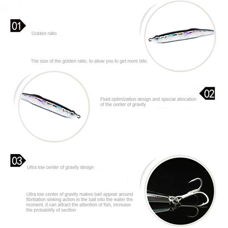 Фото Рыболовная приманка OUTKIT, высокое качество, 1 шт., 7 см, 9 г, Тонущий Карандаш, длинное забрасывание, шэд Гольян Искусственные приманка на щуку п... №3