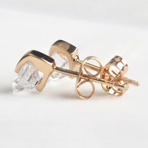 Женские серьги гвоздики с цирконом USTAR серебряного цвета 2015|zircon earrings|earrings for