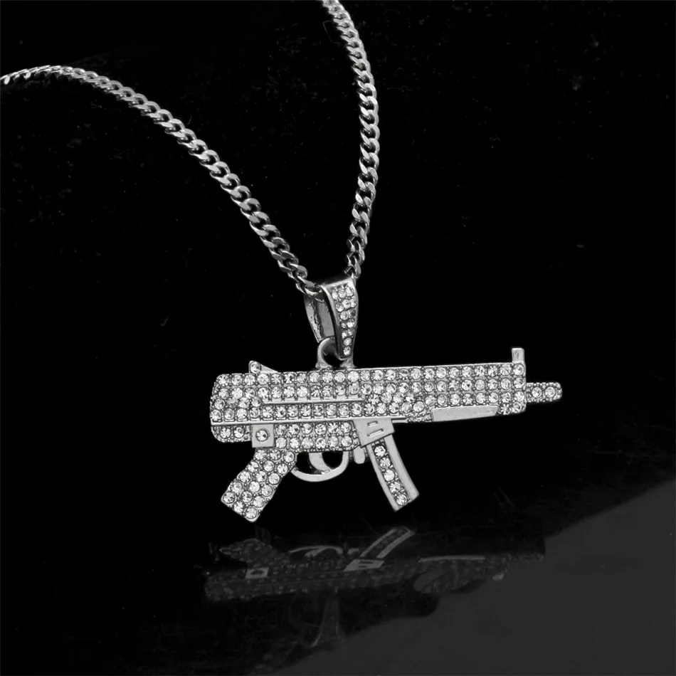 Ожерелье UWIN в стиле хип хоп с подвеской виде оружия|f pendant|ak47 necklacenecklace ak47 |