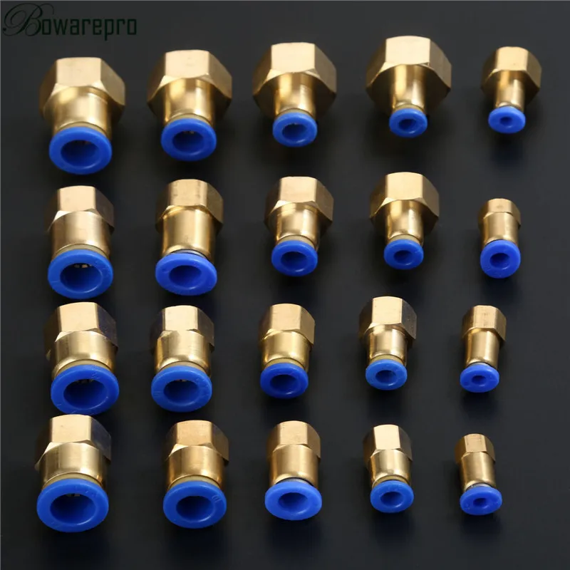 Bowarepro пневматические Женские Прямые соединители 1/8 ''1/4'' 3/8 ''1/2'' внутренняя резьба прямой втулка для соединения воздушной трубы