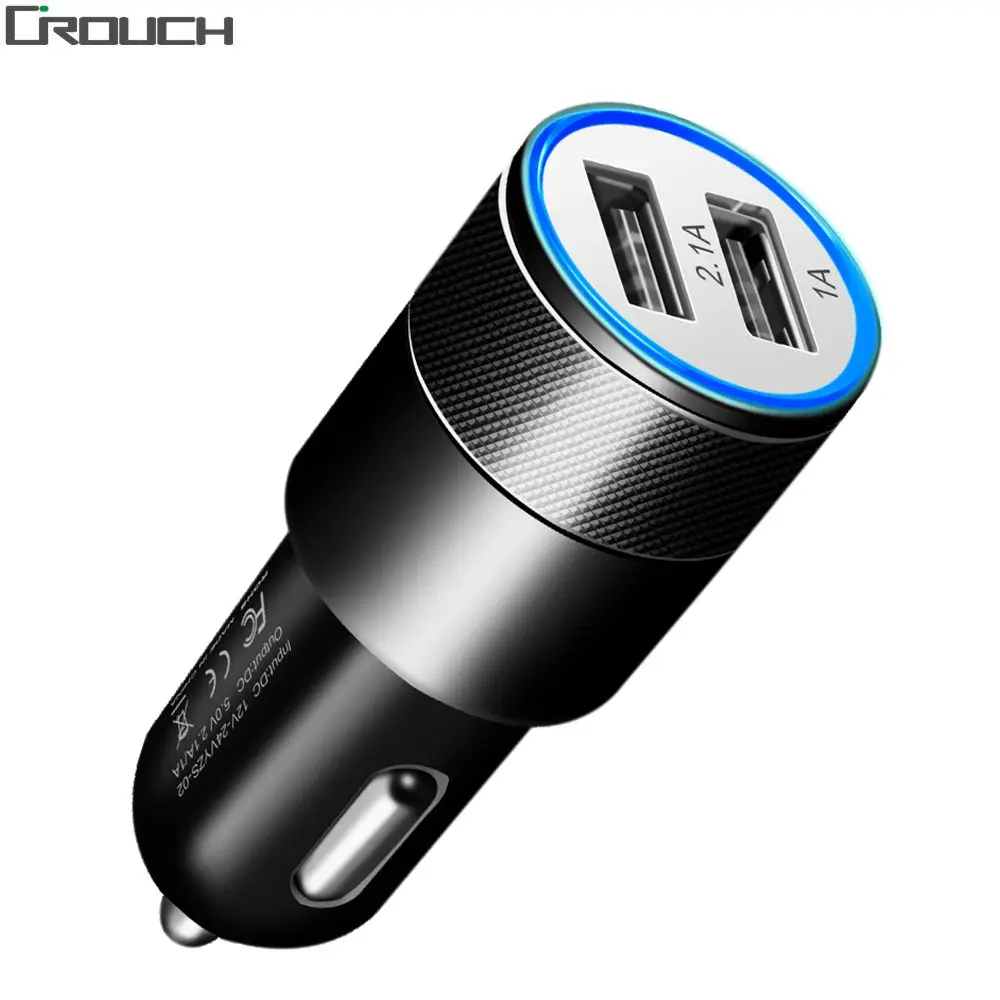 Crouch Dual USB Автомобильное зарядное устройство для Мобильный телефон быстрой