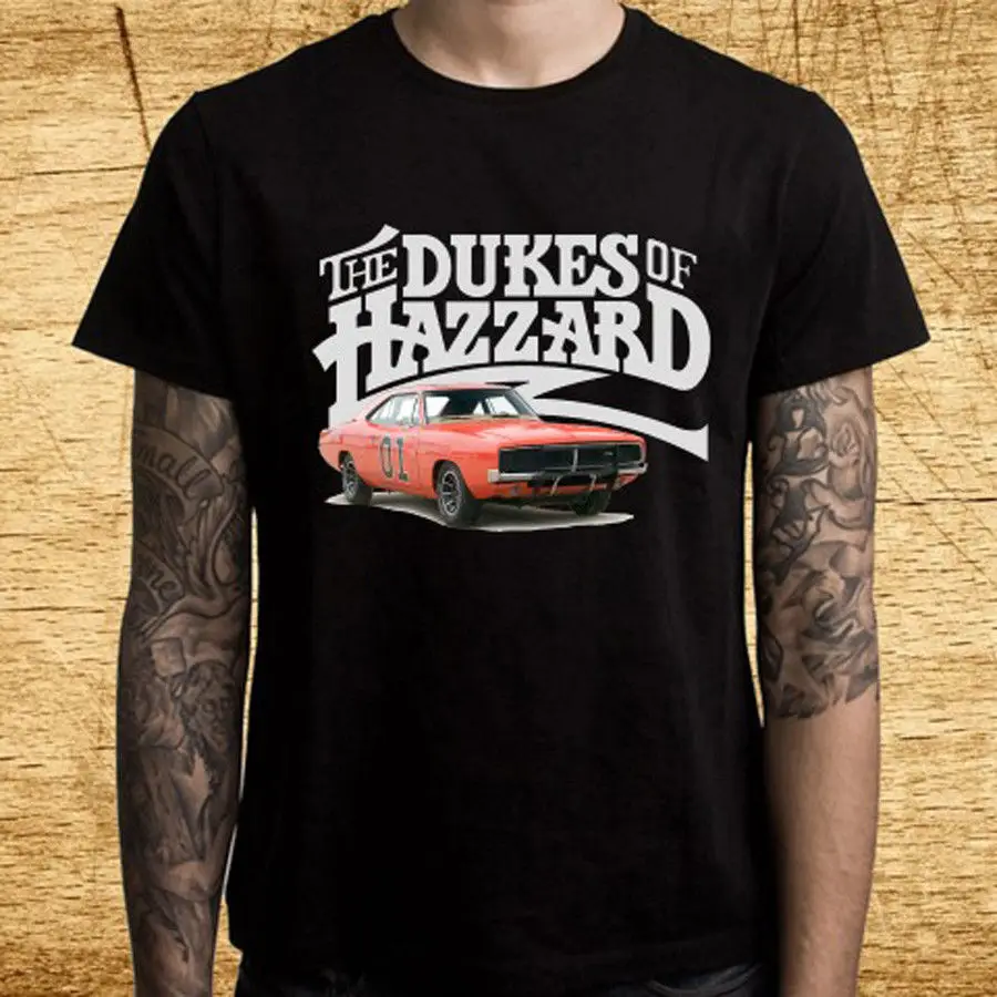 Dukes of Hazzard tv series Logo Мужская Черная Футболка размер S M L XL 2XL 3XL|Мужские футболки| |