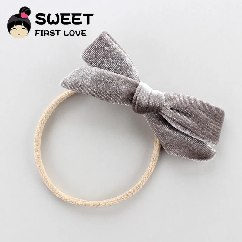 9 headbands 1 шт. милые бархатные повязки на голову или заколки для волос для маленьких девочек, милые банты, нейлоновая повязка на голову, шпильки для волос, мягкие эластичные аксессуары для волос - Цвет: 9 headbands
