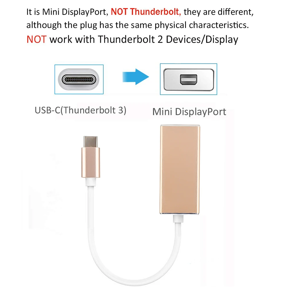 Kebidu 4K Универсальный USB 3 1 Type C к Мини адаптер портов дисплея для Apple Macbook Chromebook Mini DP