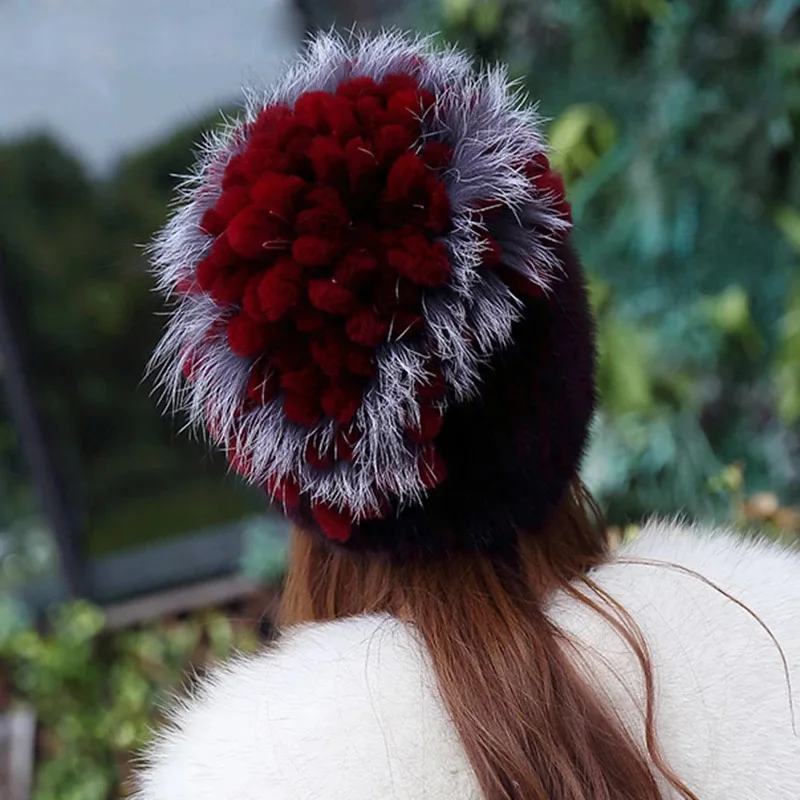 2021 меховая шапка из натуральной норки для Для женщин теплые развивающий коврик